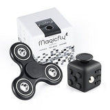 Fidget Spinner and Fidget Cube Stress Reducer Perfect For ADD, ADHD,(Black)