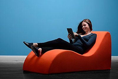 Lounge Accent Chaise Chair Orange Foam Comfort Gamer Game Room Living Room NEW