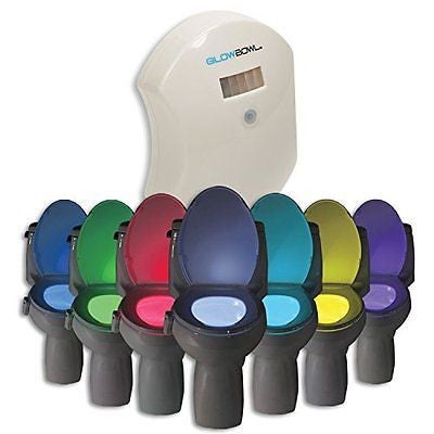 NEW GlowBowl Motion Activated Toilet Nightlight Fits ANY Toilet Changing Colors