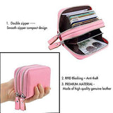 RFID Blocking Genuine Leather Cash Coin Credit Card Holder Wallet For Women Pink