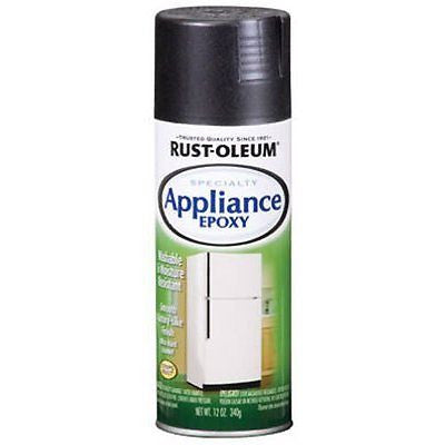 Ultra Hard Appliance Epoxy Enamel WHITE Rust Oleum 7881830 12 oz Can Spray Black