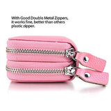 RFID Blocking Genuine Leather Cash Coin Credit Card Holder Wallet For Women Pink