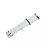 Replacement Accessory Band Crocodile Leather Adapter For Apple Watch 38mm White