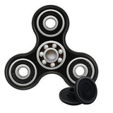 Black Tri Fidget Hand Spinner Ultra Durable High Speed Si3n4 Hybrid Ceramic