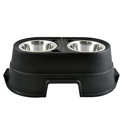 OurPets Healthy Pet Diner Elevated Feeder, Black, 8 Inches