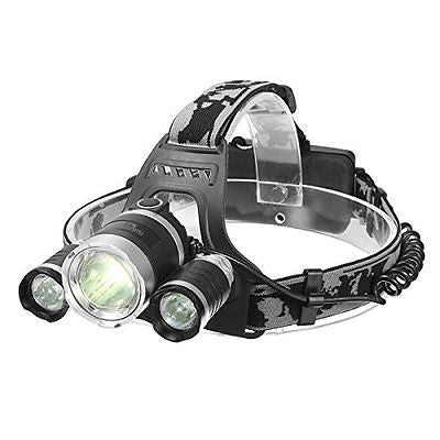 OUTERDO 5000Lumen Headlamp 3 X Chips XML T6 +2R5 Headlight Flashlight