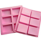 Set of 2 Chichic 6 Cavity DIY Rectangle Soap Molds Baking Mold Cake Pan Biscuit