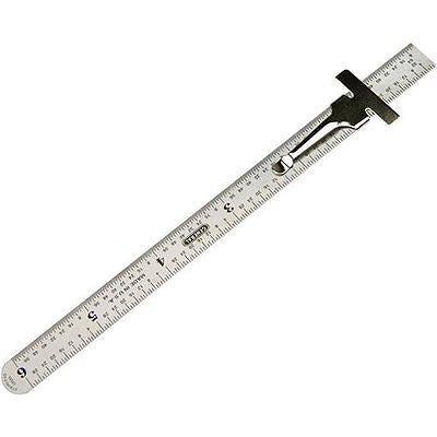 Stainless Steel Rule Ruler Sliding Pocket Clip Measuring Tool Depth Height Gauge