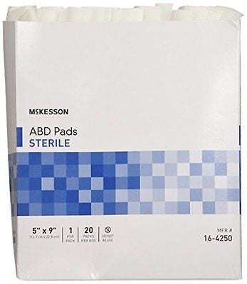 McKesson Performance Abd Pad Sterile 5"X9" - Box of 20 - Model 42502000