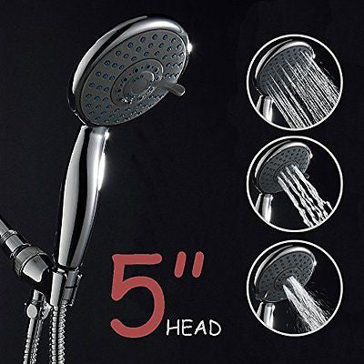 5" Multi Functions Lavatory Bathroom Handheld Shower Head 4 Setting Chrome w Arm