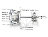 Besteel Womens Stainless Steel Stud Earrings Set Hypoallergenic Pierced Cubic 6