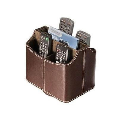 TV Remote Control Holder Media Organizer Spinning Storage Leather Caddy Stand