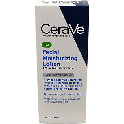 CeraVe Moisturizing Facial Lotion PM, 3 Ounce Free Fast Shipping