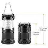 2 Pack Collapsible LED Camping Lanterns Flashlights Emergency Tent Light for Backpacking Hiking Fishing - Outdoor Portable Lighting Camping Equipment