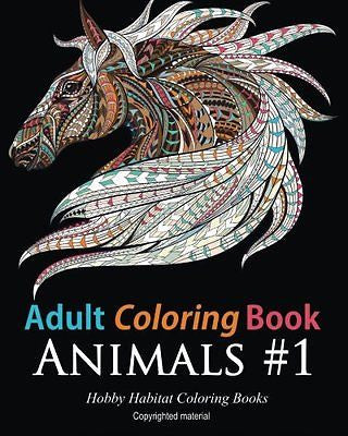 Adults Coloring Book Designs Relax Stress Relieving Animal Patterns Therapy Fun