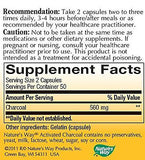 Nature's Way Activated Charcoal 100 Capsules pills pack Easy Digestion Free Ship