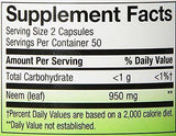 New Nature's Way Neem Leaves Premium Herbal 475 mg 100 Capsules psoriasis acne