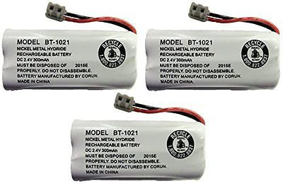 Cordless Handset Rechargeable Genuine Battery (3-Pack) Uniden 2.4 V 300 mAh