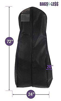 New X-large Breathable Black Wedding Gown Garment Bag by BAGS FOR LESSTM
