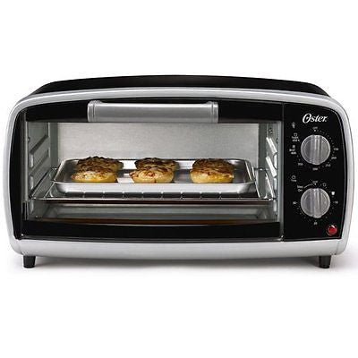 4-Slice Toaster Oven Oster Up To 450F Toast Bake and Broil Perfect for Pizza