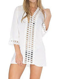 Tandisk Summer Womens Beach Wear Cover up Swimwear Beachwear Bikini White M