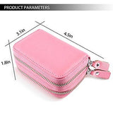 RFID Blocking Genuine Leather Cash Coin Credit Card Holder Wallet For Women Pink