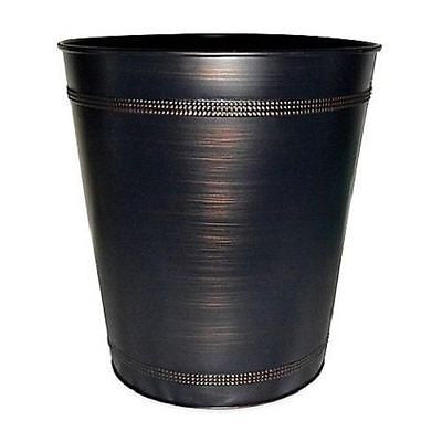 Steel Beaded Oil Rubbed Bronze Waste Basket Garbage Bin Trash Can Bathroom Decor