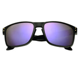 BNUS Italy made Classic Sunglasses Corning Real Glass Lens w. Polarized Option Frame: Matte Black / Lens: Lilac Mirrored Non-Polarized