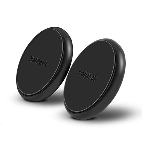 Nekteck Universal Stick on Flat Magnetic Car Mount Phone / Key Holder for iPhone 7 6 6S Plus 5S 5C SE Samsung Galaxy S6/S7 Edge Plus S5 Note 5 4 LG G5 Pixle/ Pixel XL Nexus 6P 5X More 2 Pack Black