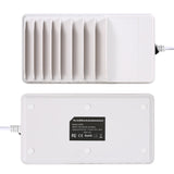 FLECK CS008 8-Port Desktop Universal Charging Station Multi-Device DockOrganizerStand USB Charger Clever Design For Easy Cable Storage For iPhone iPad Smartphone PC Tablets etc (White) White