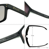 BNUS Italy made Classic Sunglasses Corning Real Glass Lens w. Polarized Option Frame: Matte Black / Lens: Green Flash