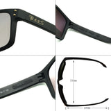 BNUS Italy made Classic Sunglasses Corning Real Glass Lens w. Polarized Option Frame: Matte Black / Lens: Lilac Mirrored Non-Polarized
