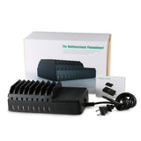 FLECK CS008 Multi-Device 8-Port USB Desktop Charging Station (Black) Black