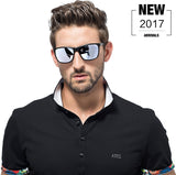 ATTCL Men's Hot Retro Metal Frame Driving Polarized Wayfarer Sunglasses Al-Mg Metal Frame Ultra Light Black-silver as the pictures