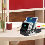 FLECK CS008 Multi-Device 8-Port USB Desktop Charging Station (Black) Black