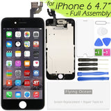 iPhone 6 Full Assembly Screen Replacement Black + Touch Digitizer LCD Display (4.7 Inch) and Screen Protector and Repair Tools Included iPhone 6 Black - Full Assembly
