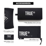 TRUE VISION Black Mens Polarized Wayfarer Sunglasses UV400 Unisex Colored Mirror Lenses Bondi Blue