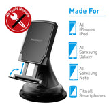 Macally Universal Dashboard / Windshield Magnetic Car Mount Phone Holder for Cell Phones GPS & Mini Tablets | 4 Metal Plates Included Circle Rectangle Heart & Diamond (MGRIPMAG) Dashboard & Windshield