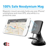 Macally Universal Dashboard / Windshield Magnetic Car Mount Phone Holder for Cell Phones GPS & Mini Tablets | 4 Metal Plates Included Circle Rectangle Heart & Diamond (MGRIPMAG) Dashboard & Windshield