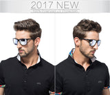 ATTCL Men's Hot Retro Metal Frame Driving Polarized Wayfarer Sunglasses Al-Mg Metal Frame Ultra Light Black-silver as the pictures