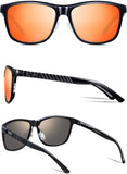 ATTCL Men's Hot Retro Metal Frame Driving Polarized Wayfarer Sunglasses Al-Mg Metal Frame Ultra Light Red as the pictures