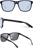 ATTCL Men's Hot Retro Metal Frame Driving Polarized Wayfarer Sunglasses Al-Mg Metal Frame Ultra Light Black-silver as the pictures